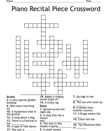 recital pieces crossword